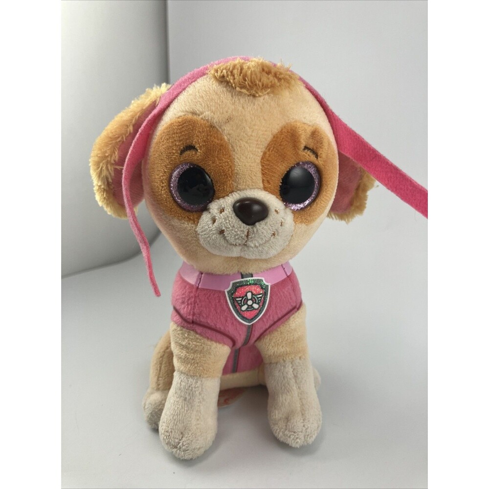 Paw Patrol Skye Dog Ty Beanie Boos 6" Plush Toy Glitter Eyes Stuffed Animal